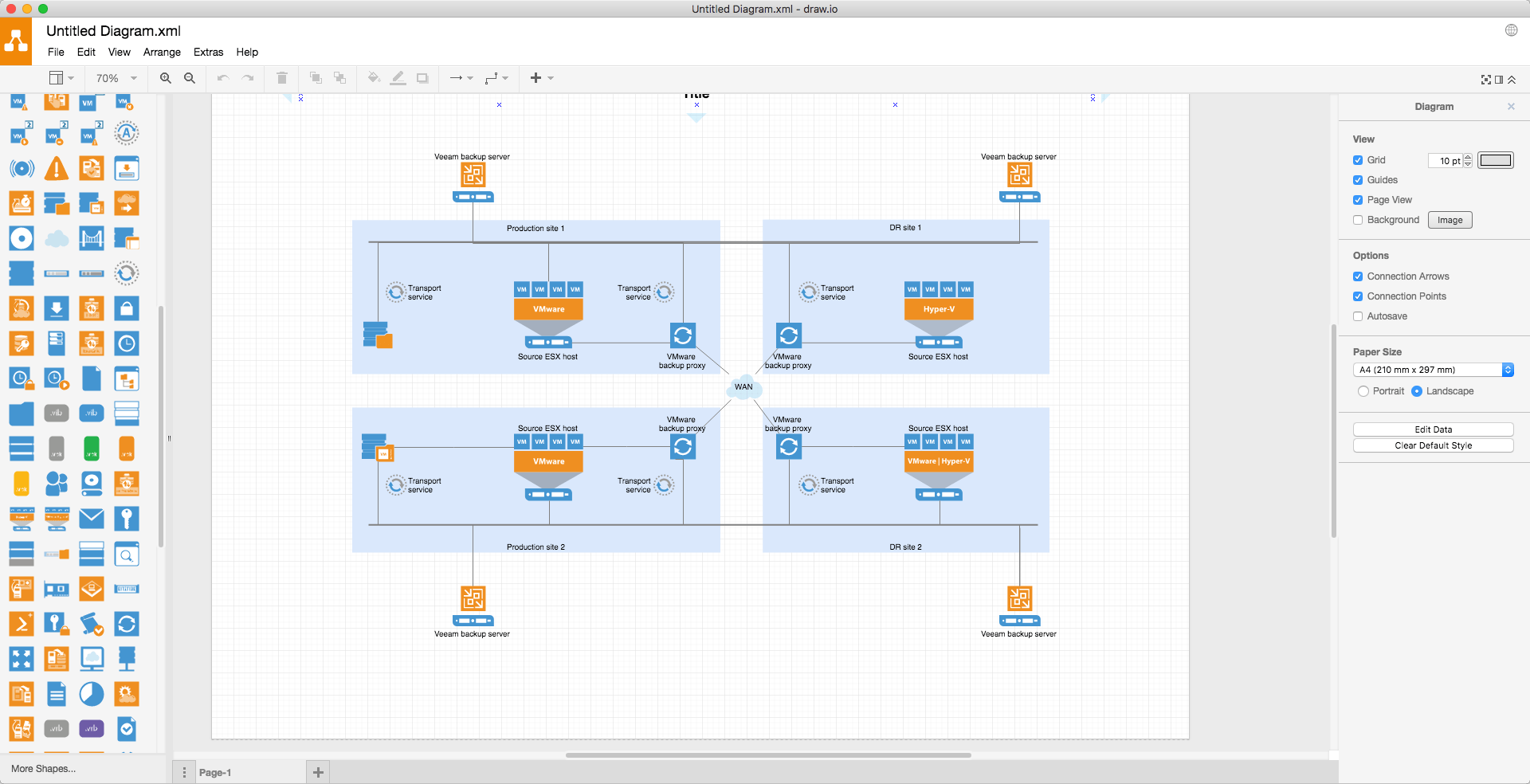 draw sequence diagram in draw io