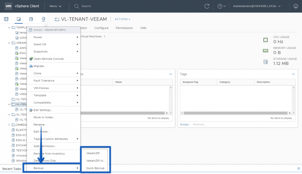 Veeam: Install or update to the new Veeam vCenter plugin from Sns-Brigh10