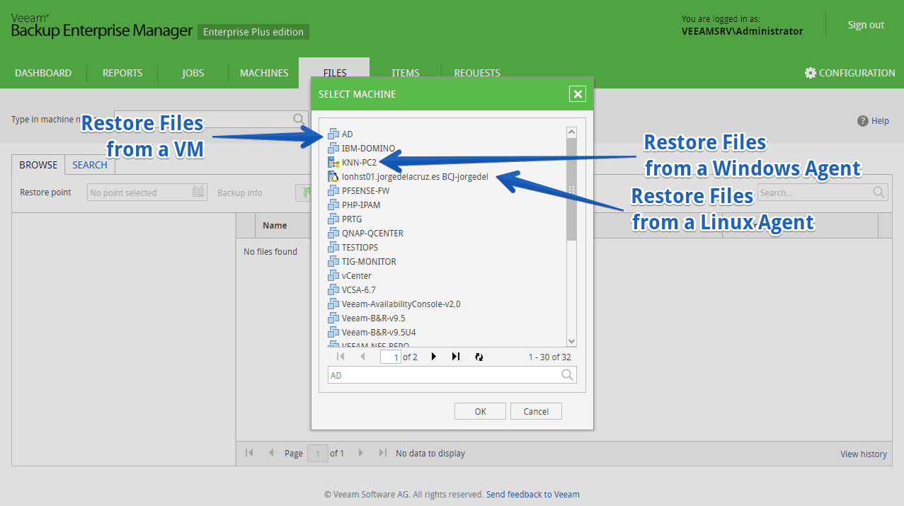 Restore files windows. Veeam Enterprise Manager. Veeam Интерфейс. Veeam Backup Enterprise Manager. Veeam Backup Интерфейс.