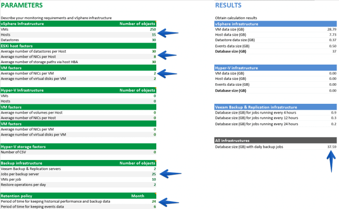 veeam space calculator