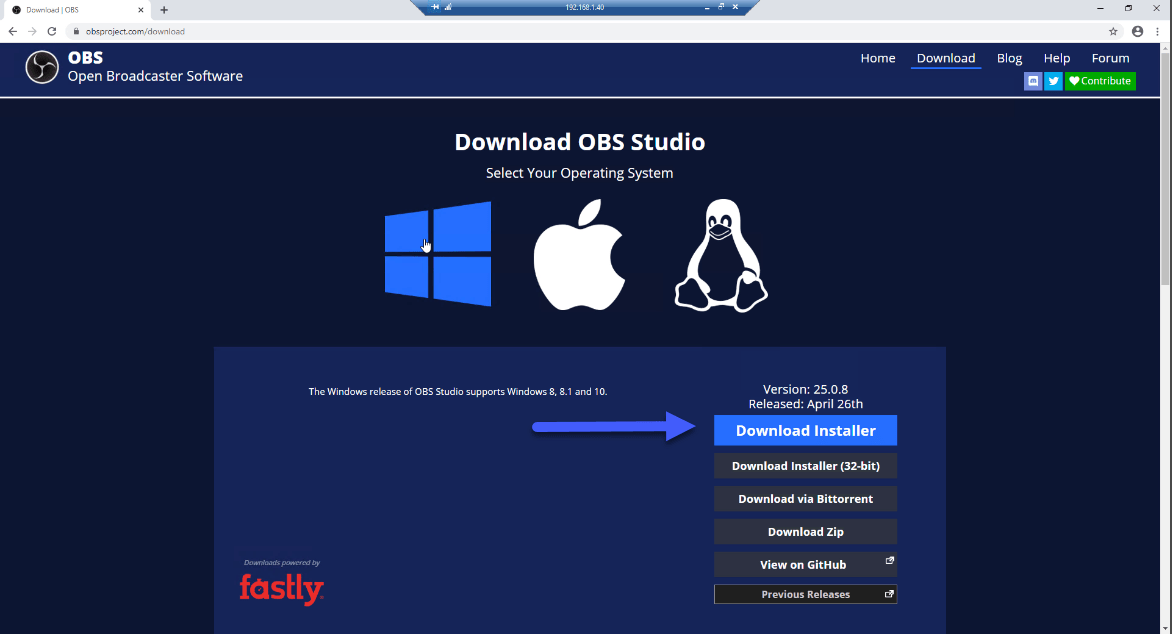 obs download windows xp