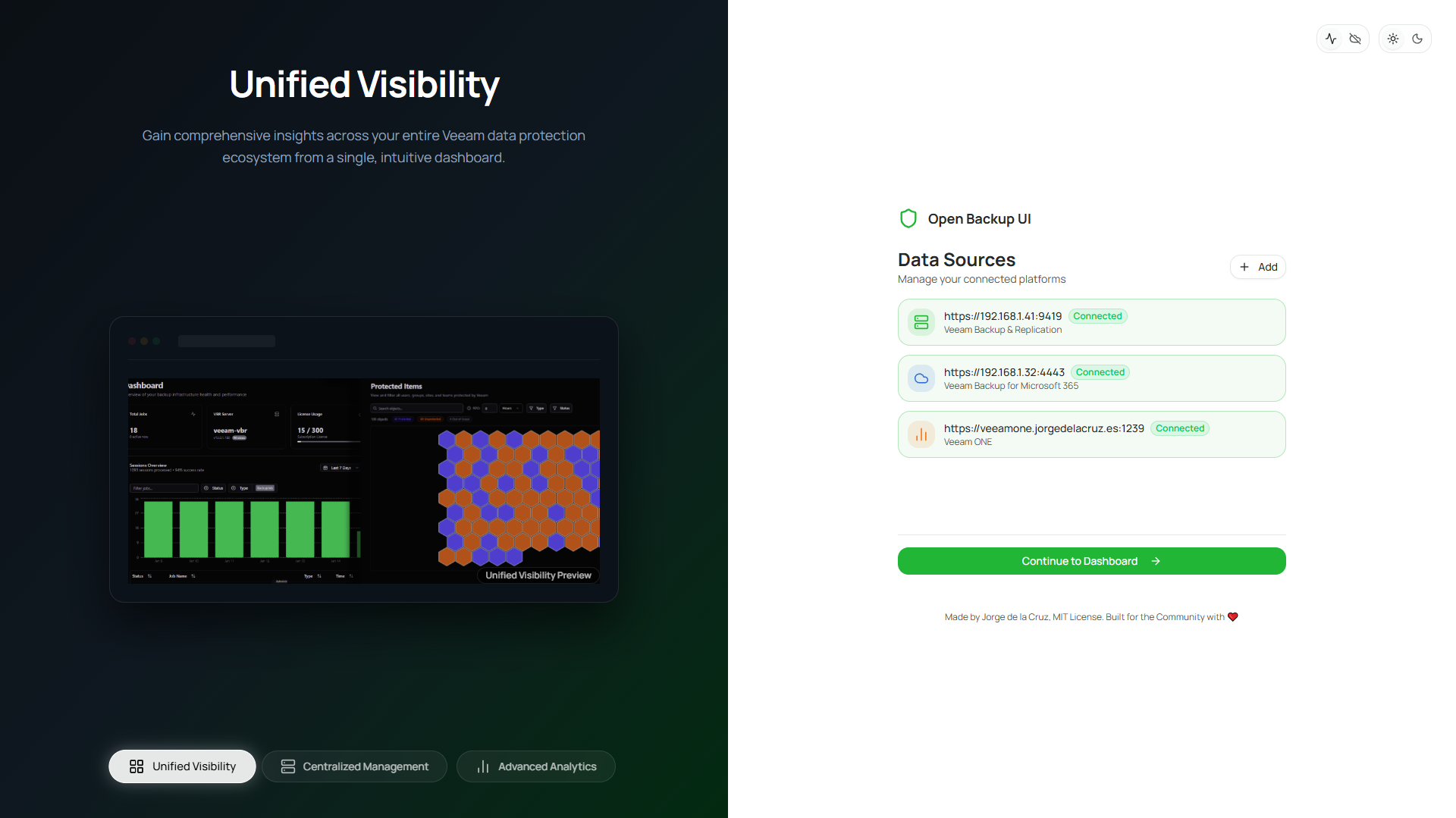 Open Backup UI Walkthrough